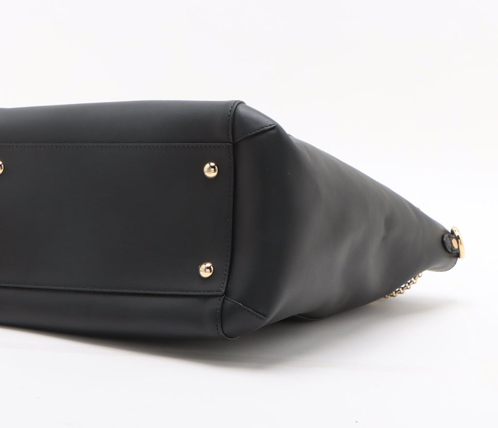 Fendi Leather 2 Way Handbag Black