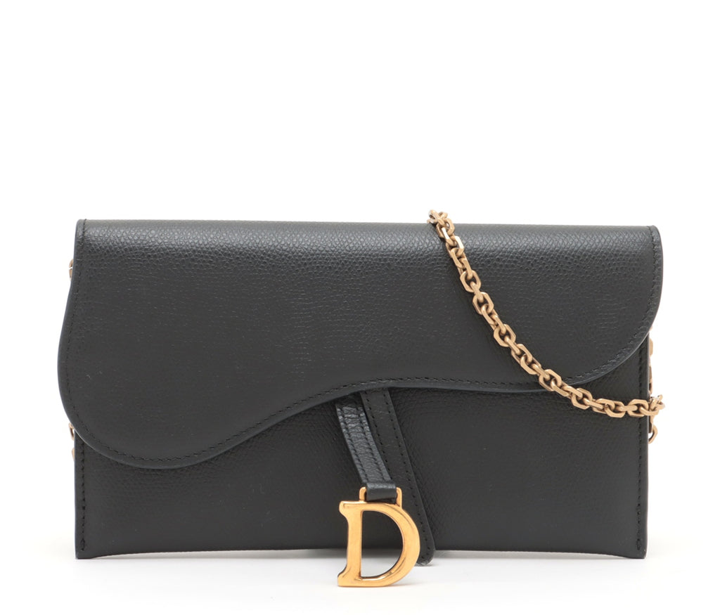 Christian Dior Saddle Leather Chain Wallet