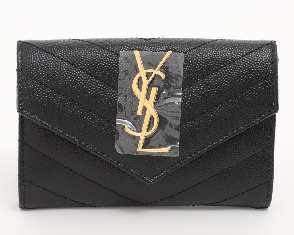 Saint Laurent Paris V Stitch Leather Coin purse