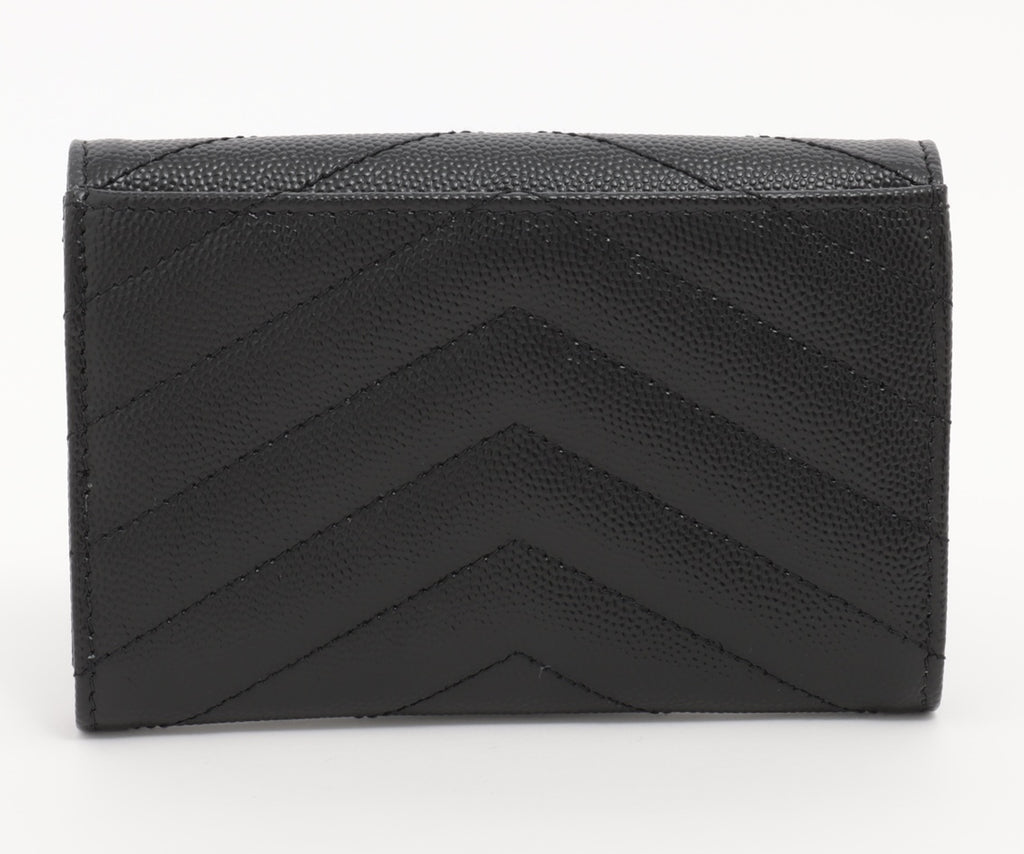 Saint Laurent Paris V Stitch Leather Coin purse