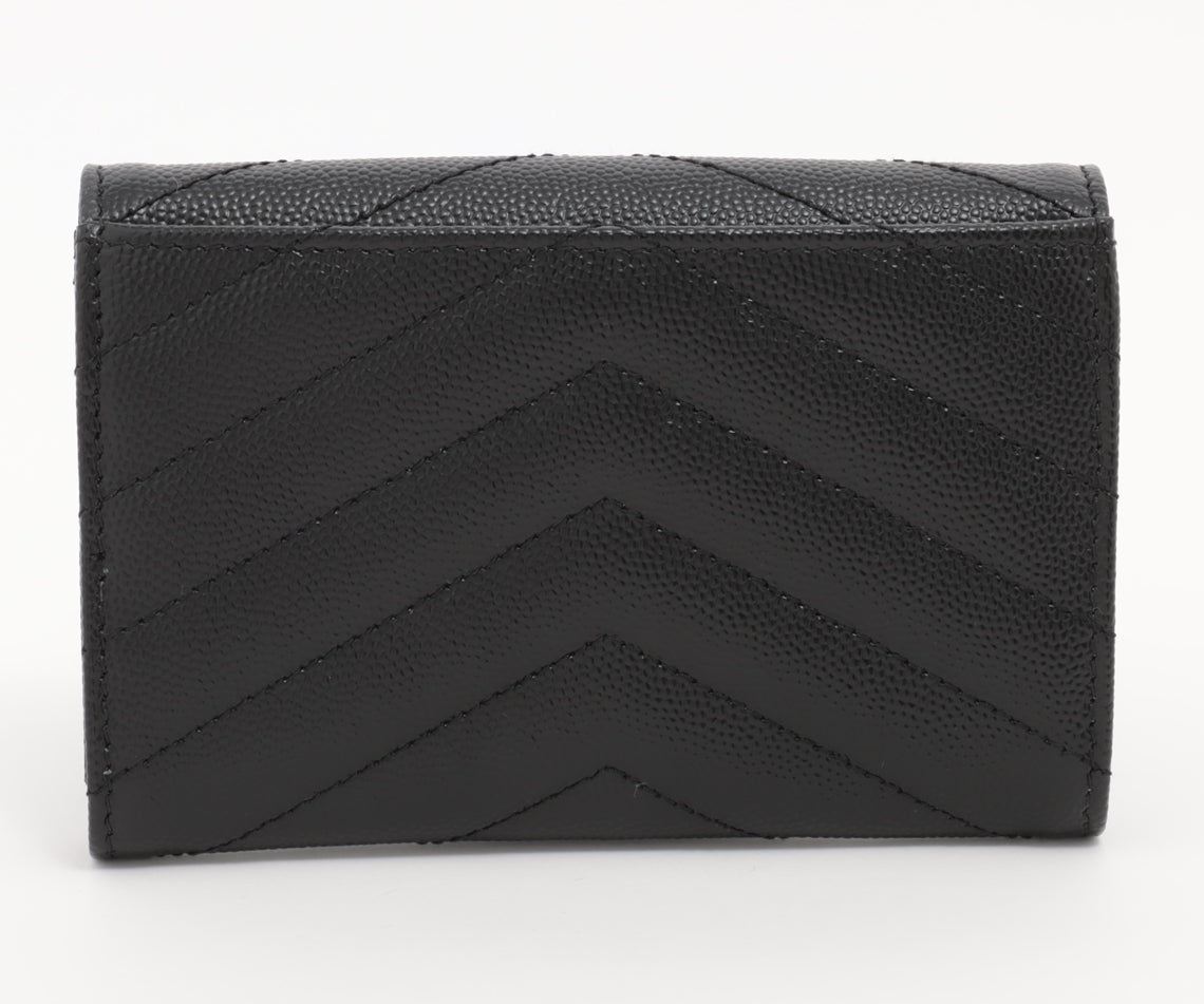 Saint Laurent Paris V Stitch Leather Coin purse