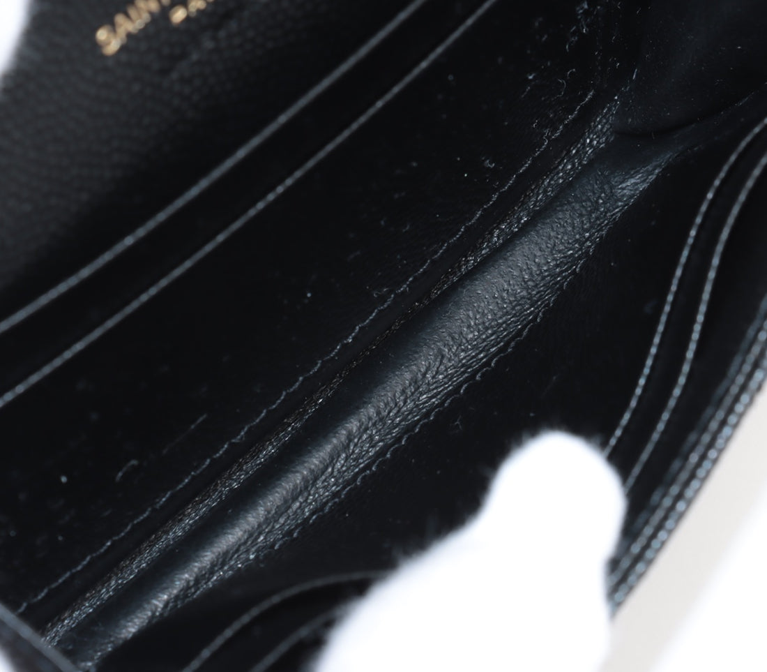 Saint Laurent Paris V Stitch Leather Coin purse