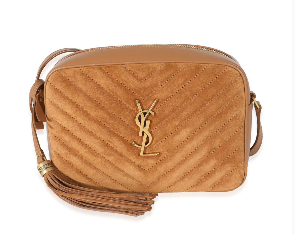 Saint Laurent Cinnamon Matelasse Suede Lou Camera Bag