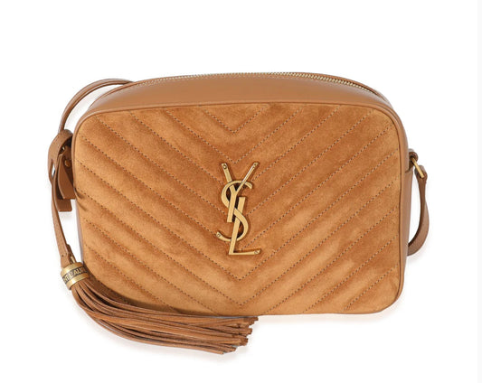 Saint Laurent Cinnamon Matelasse Suede Lou Camera Bag