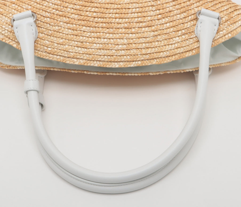 Balenciaga Straw & leather Straw bag White