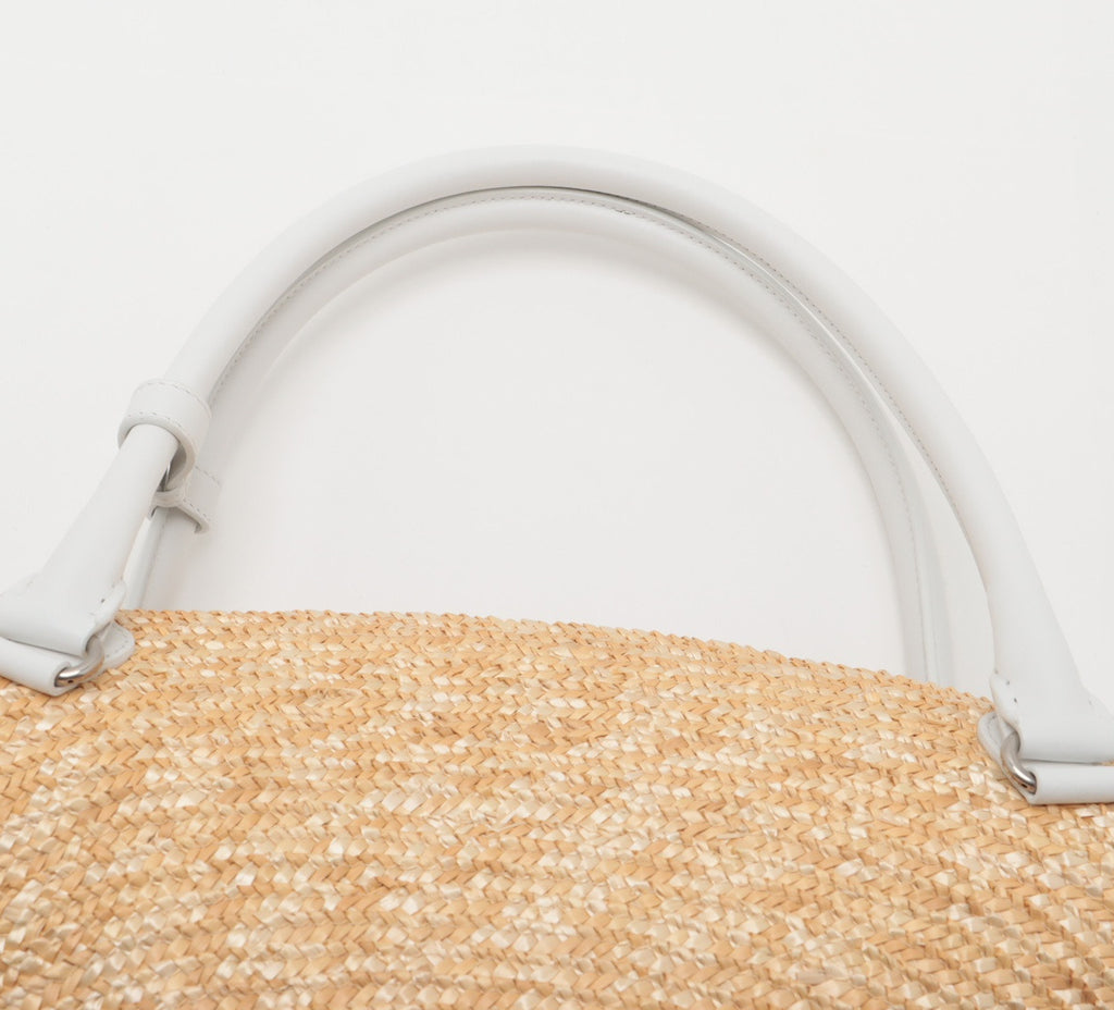 Balenciaga Straw & leather Straw bag White