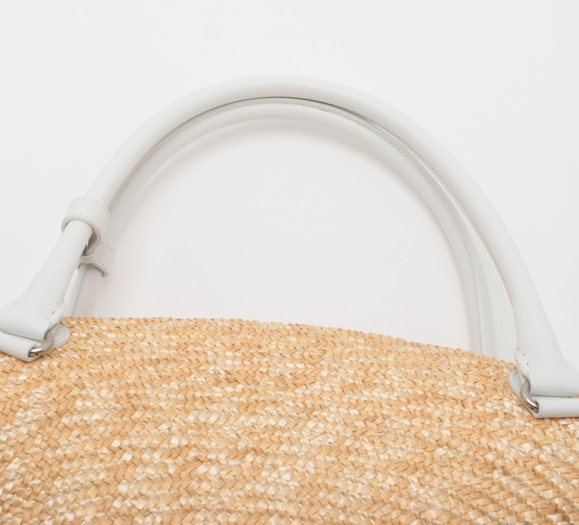 Balenciaga Straw & leather Straw bag White