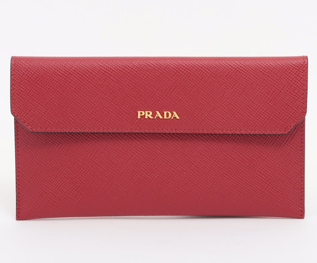 Prada Saffiano Cuir Logo Leather Wallet