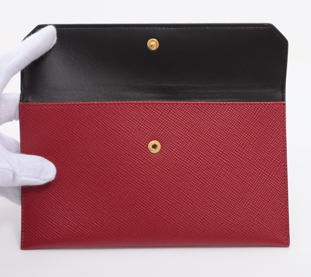 Prada Saffiano Cuir Logo Leather Wallet