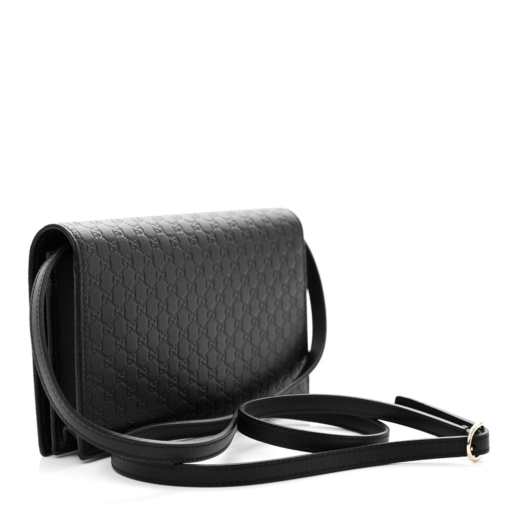 Gucci  Microguccissima Crossbody Wallet Black