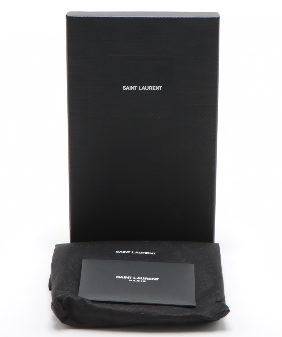 Saint Laurent V Stitch Leather Wallet Black