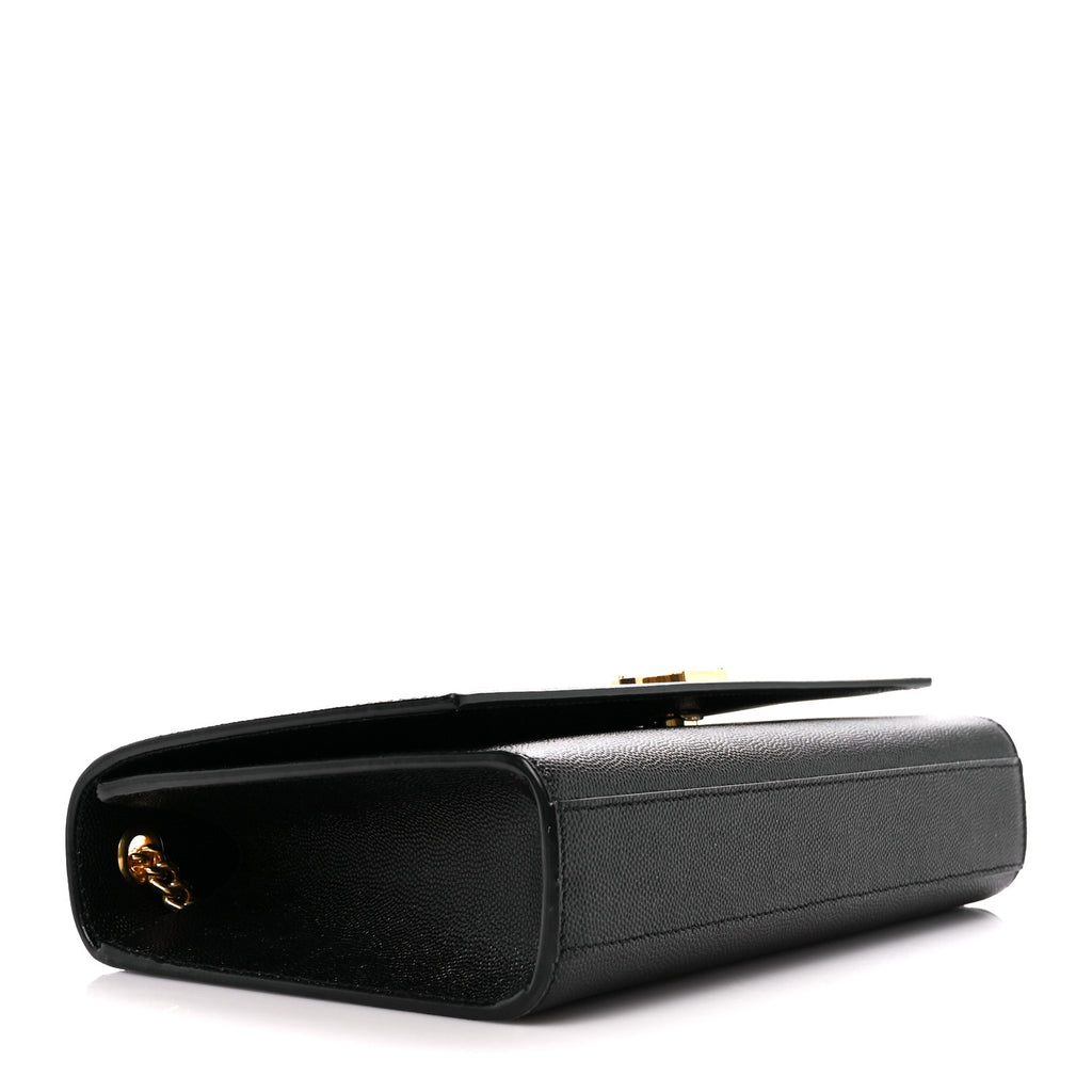 Saint Laurent Black Grain De Poudre Medium Kate Chain Bag