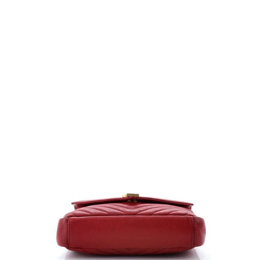 Saint Laurent Classic Monogram Envelope Satchel Matelasse Chevron Leather Small