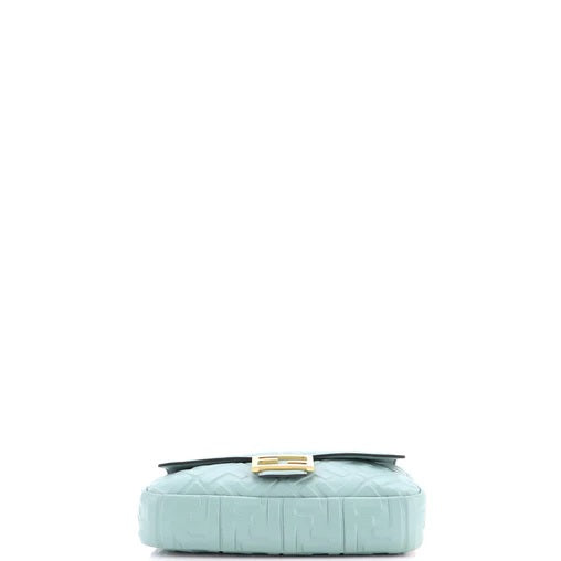 Fendi Baguette NM Bag Zucca Embossed Leather Medium