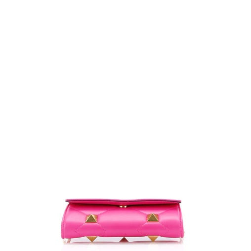 Valentino GaravaniRoman Stud Wallet on Chain Quilted Leather