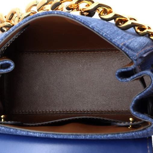 Versace La Medusa Top Handle Bag Denim Small