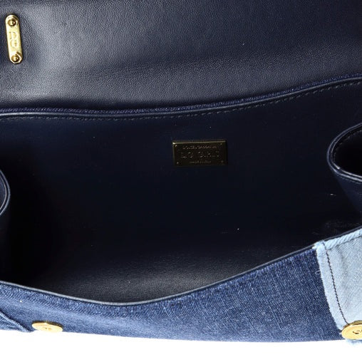 Dolce & Gabbana DG Girls Flap Bag Patchwork Denim Small