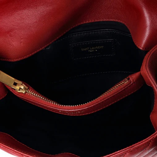 Saint Laurent Classic Monogram Envelope Satchel Matelasse Chevron Leather Small