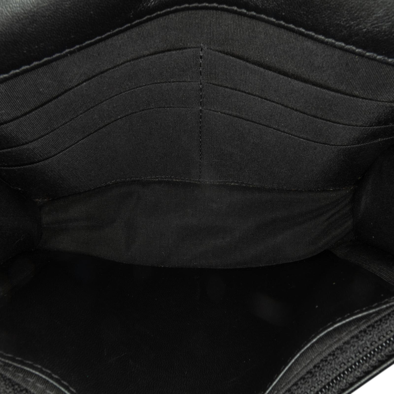 Chanel  Lambskin Quilted Boy Wallet On Chain WOC Black