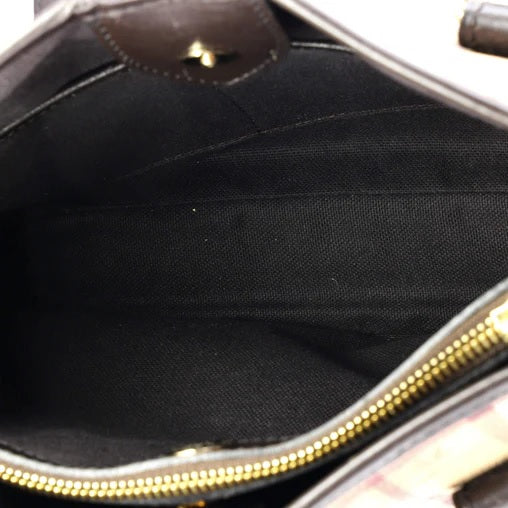 Burberry Northfield Convertible Tote Haymarket Coated Canvas Small