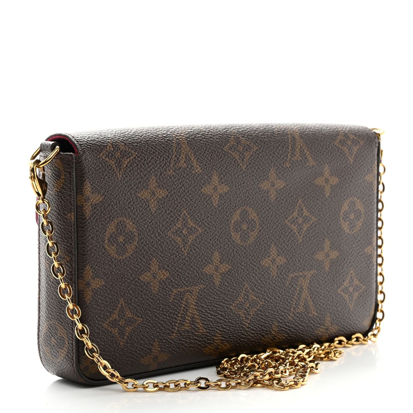 Louis Vuitton Monogram Pochette Felicie Chain Wallet Fuchsia