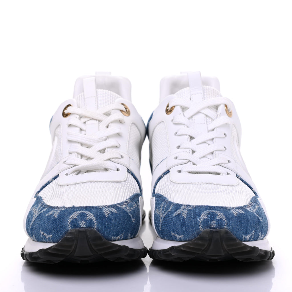 Louis Vuitton  Calfskin Monogram Denim Run Away Sneakers