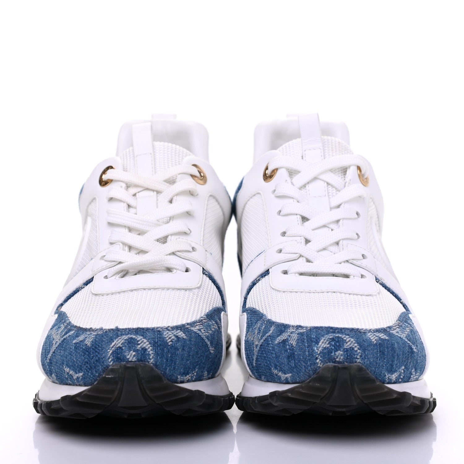 Louis Vuitton  Calfskin Monogram Denim Run Away Sneakers