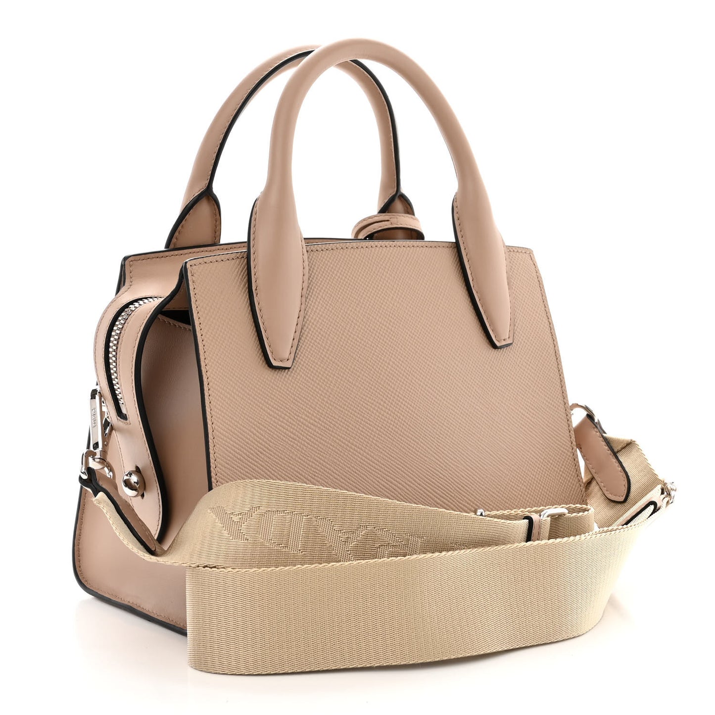 New Prada Saffiano Cuir Leather Handbag Beige
