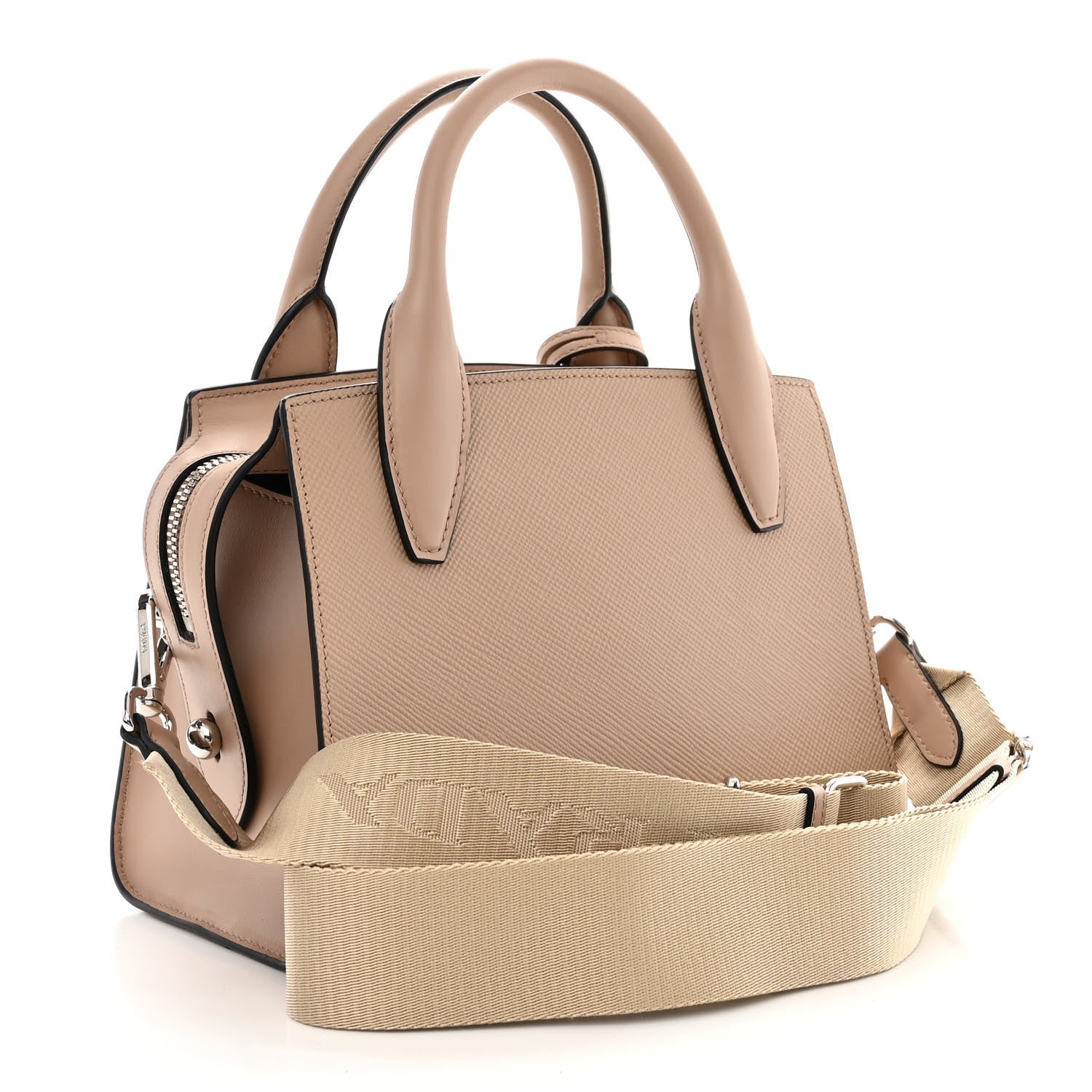 New Prada Saffiano Cuir Leather Handbag Beige