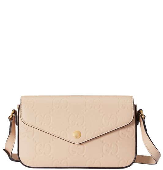 New Gucci GG Logo Super Mini Shoulder Bag Beige