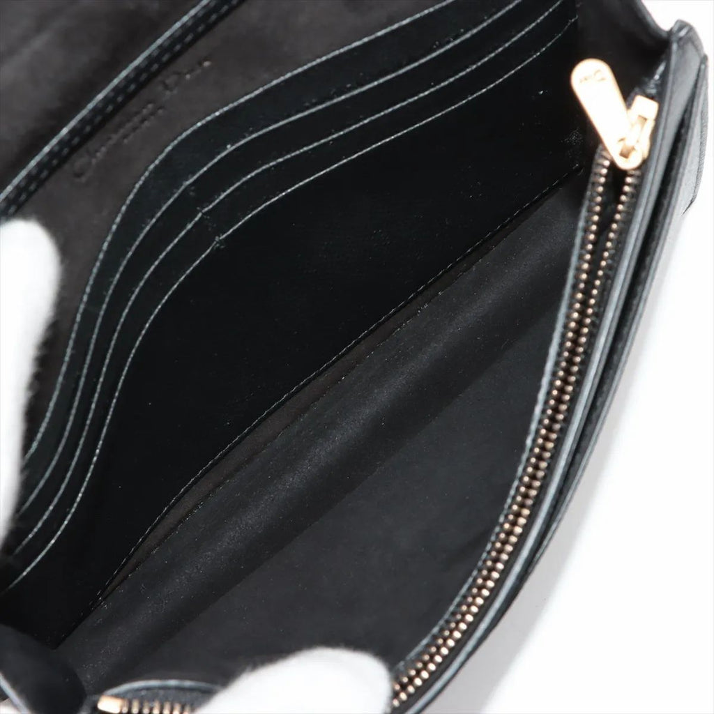 Dior Saddle Chain Wallet Black