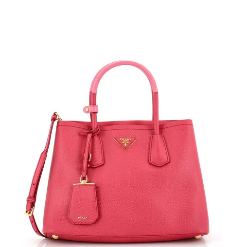 Prada Cuir Double Tote Saffiano Leather Small