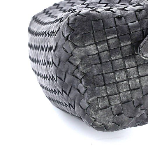 Bottega Veneta Barrel Shoulder Bag Intrecciato Leather Medium