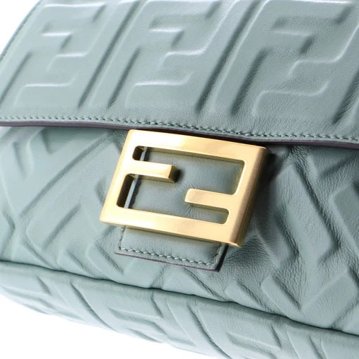 Fendi Baguette NM Bag Zucca Embossed Leather Medium