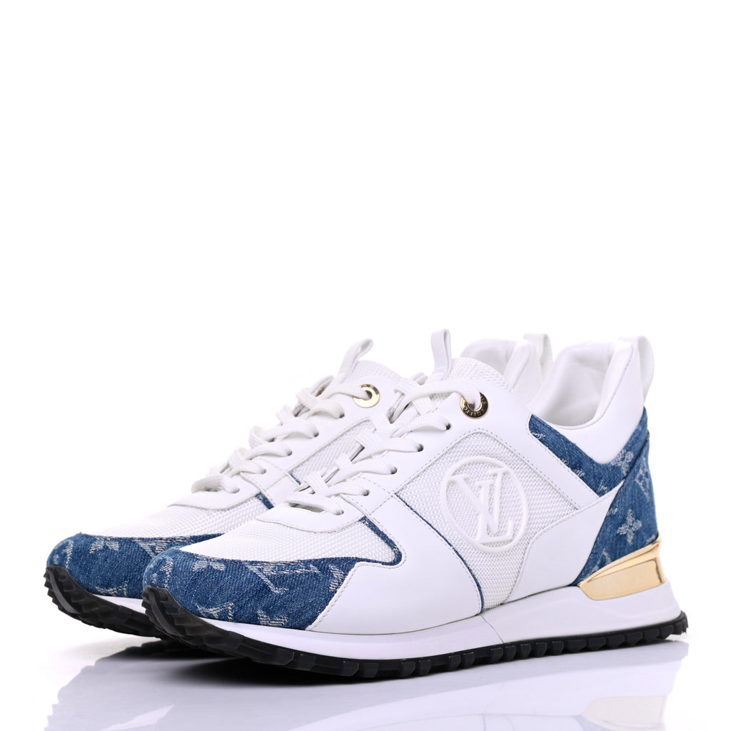 Louis Vuitton  Calfskin Monogram Denim Run Away Sneakers