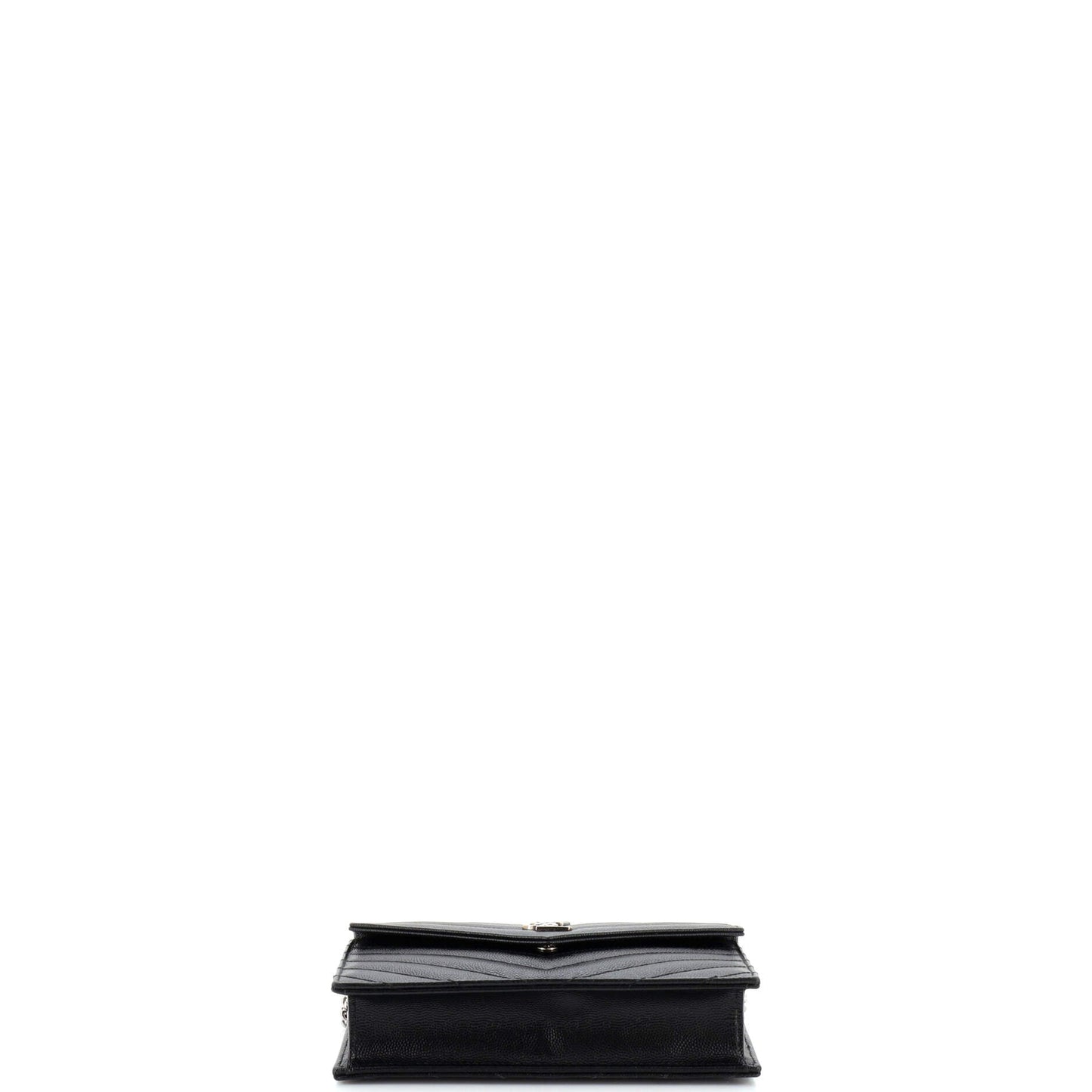 Saint Laurent Classic Monogram Wallet on Chain Matelasse Chevron Leather Small