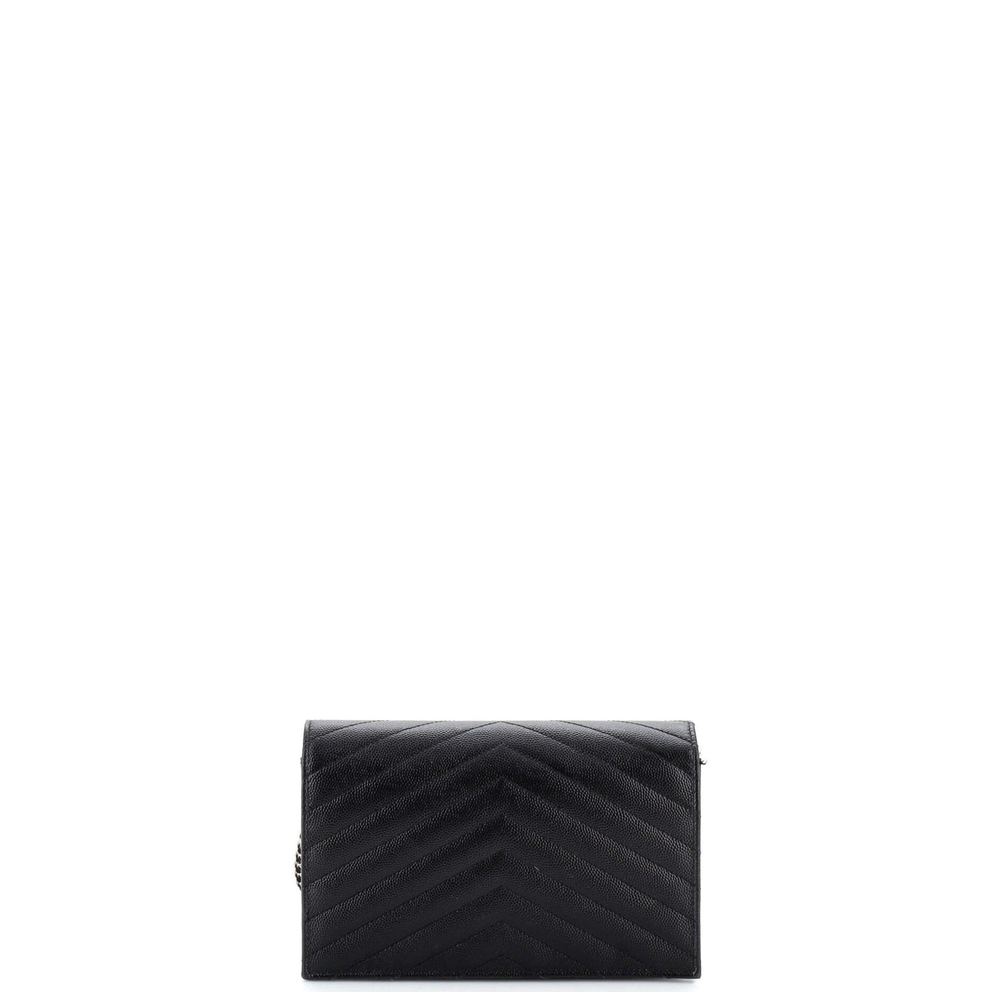 Saint Laurent Classic Monogram Wallet on Chain Matelasse Chevron Leather Small