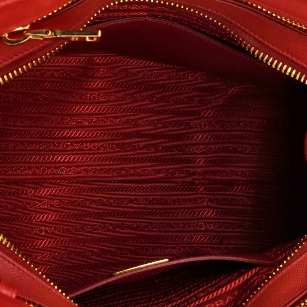 Prada Soft Triple Zip Satchel Saffiano Leather