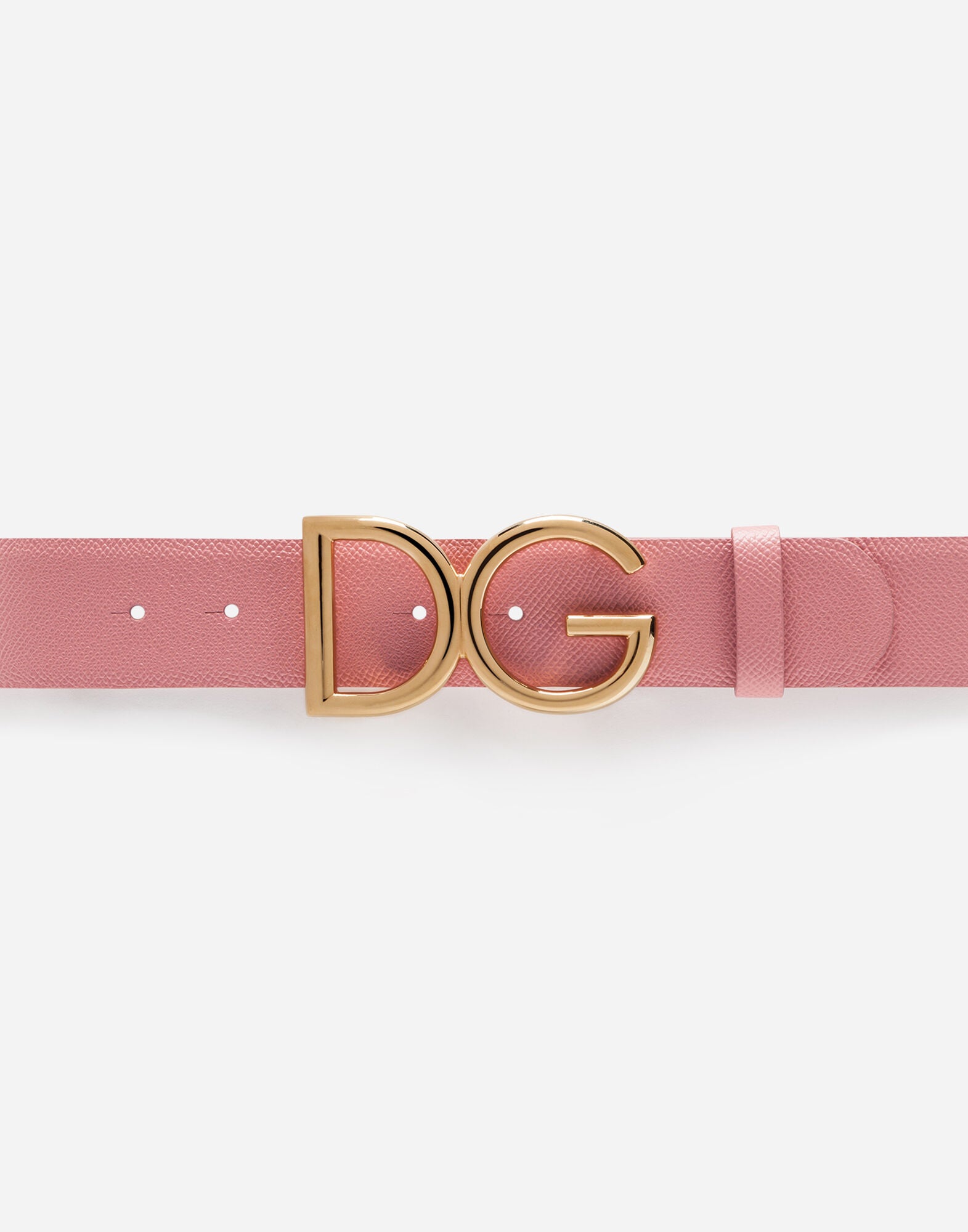 New Dolce & Gabbana Dauphine calfskin belt with DG logo
