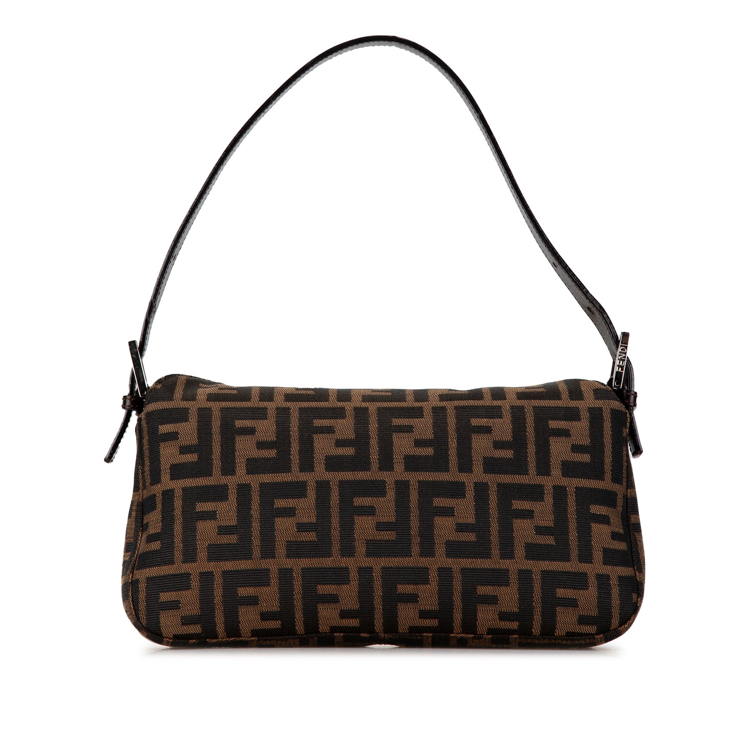 Fendi Zucca Canvas Double Flap Shoulder Bag