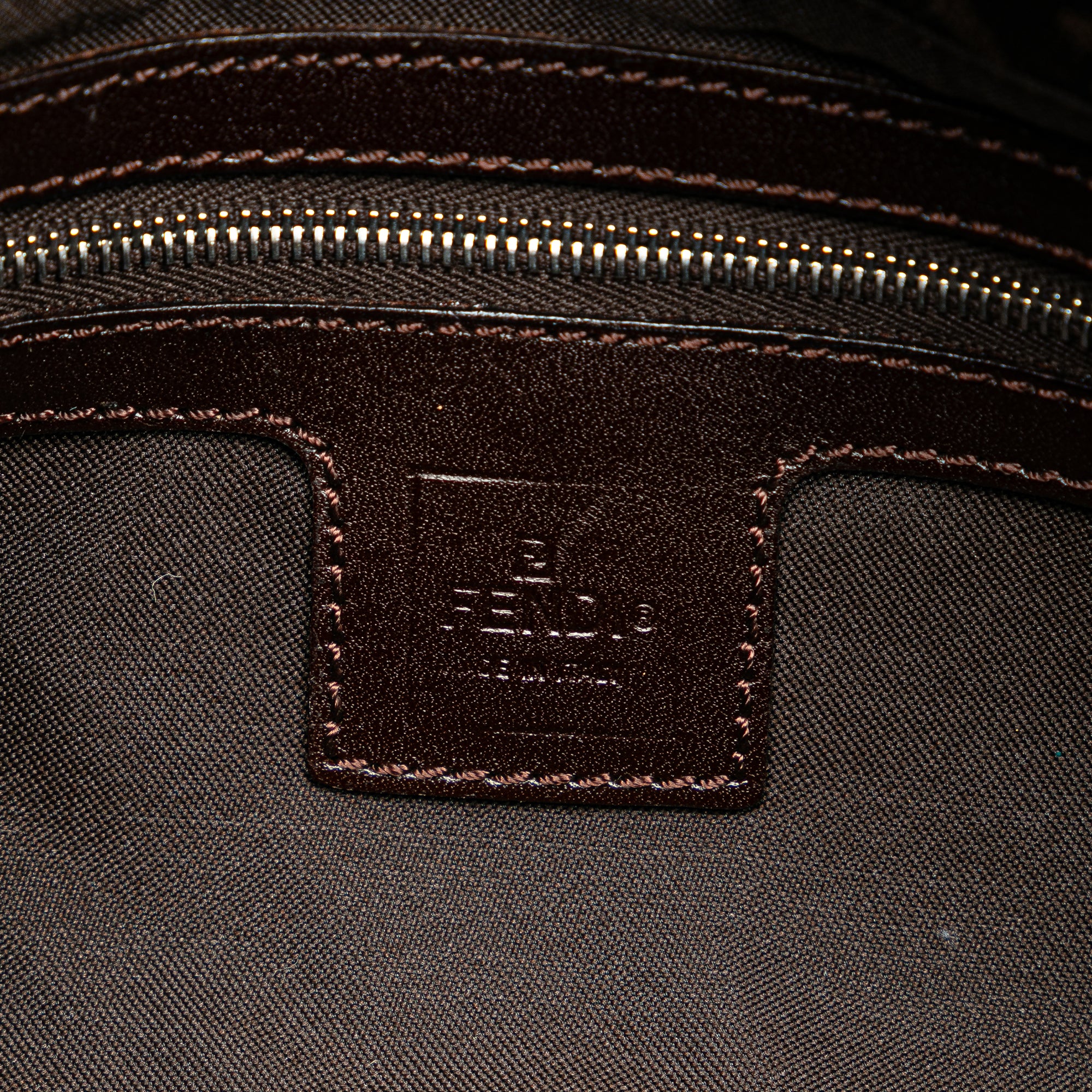 Fendi Zucca Canvas Double Flap Shoulder Bag