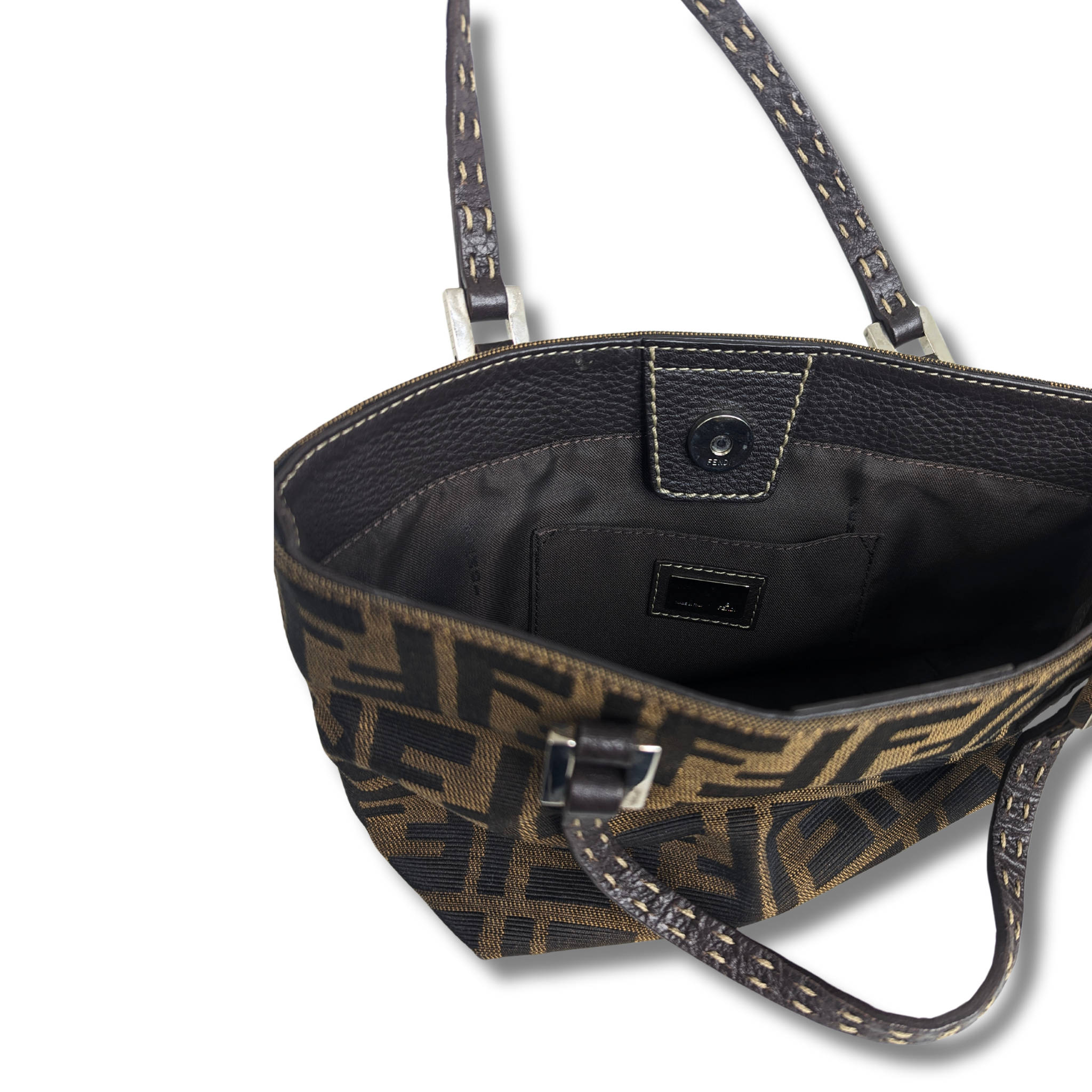 Fendi Vintage Handle Tote Zucca Canvas Mini