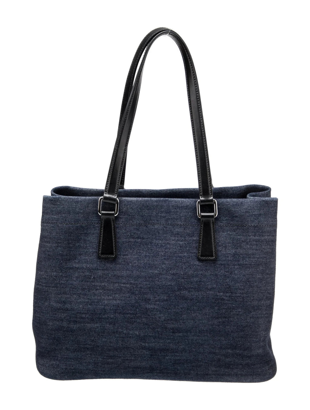 Prada Small Denim Canapa Logo Tote Prada ToteBlue LeatherGraphic