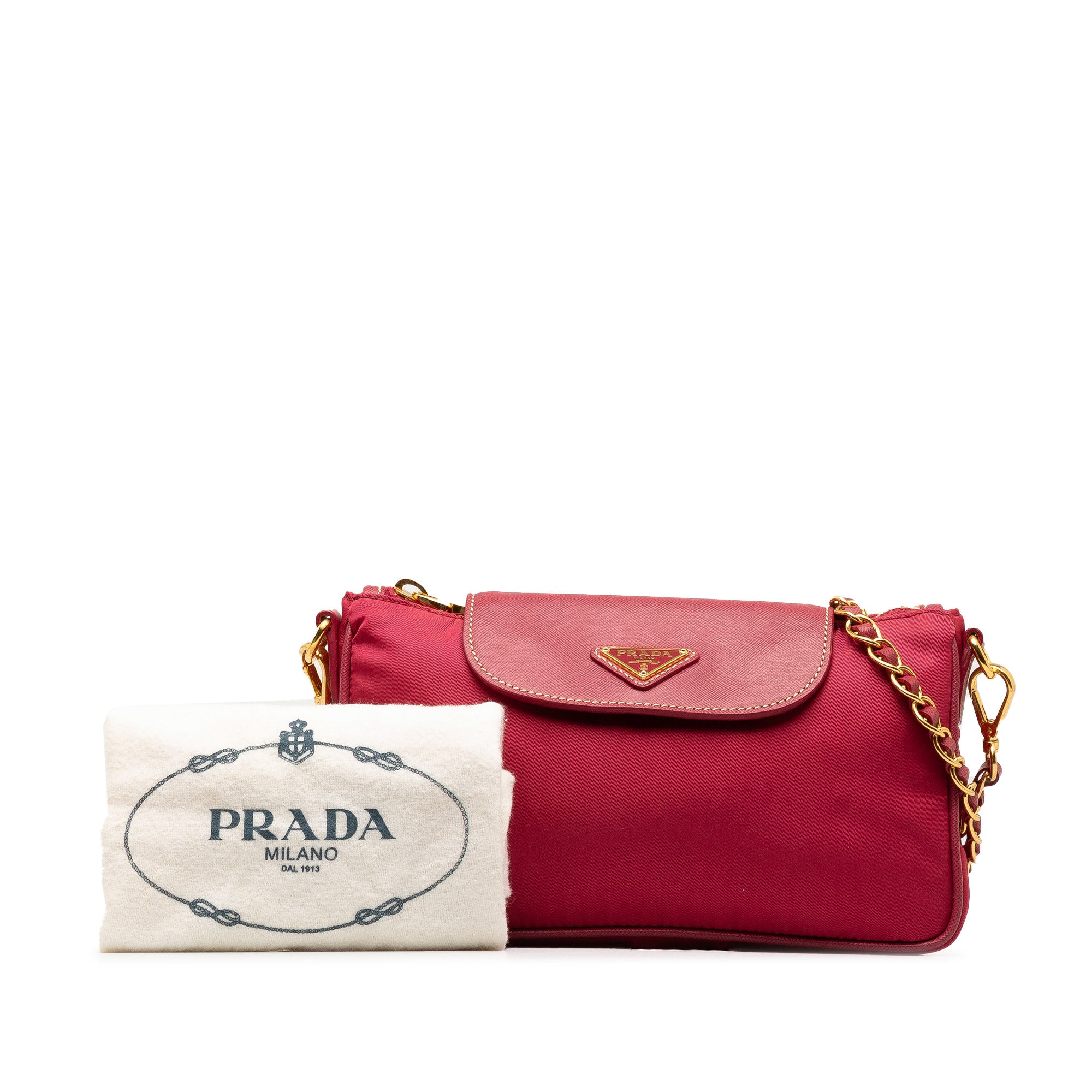 Prada Tessuto Nylon Saffiano Small Flap Crossbody