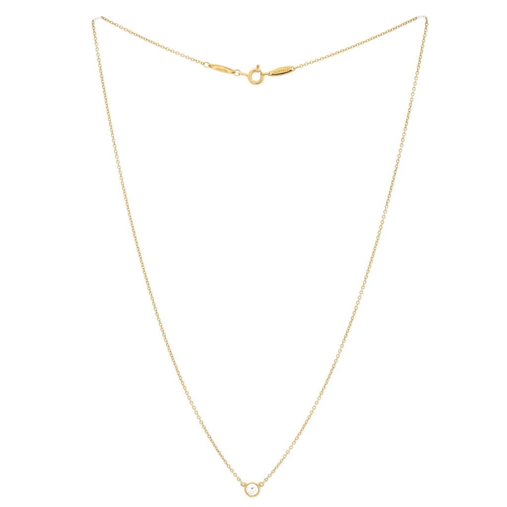 Tiffany & Co.Elsa Peretti Diamonds By The Yard Pendant Necklace 18K Yellow Gold and Diamond 0.10-0.19CT