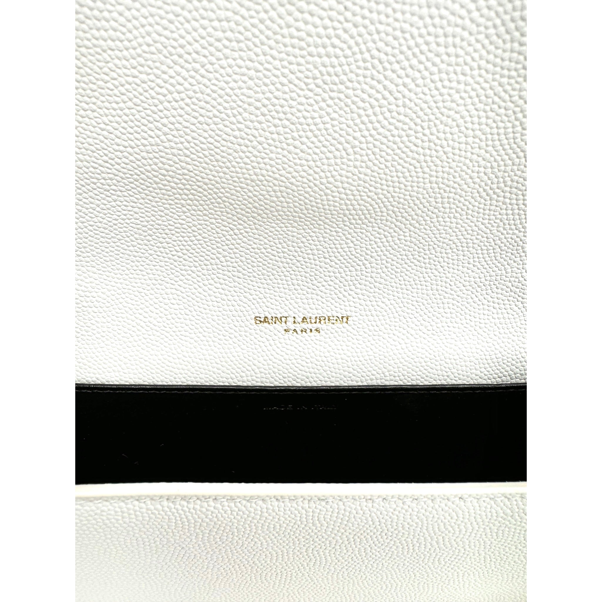 SAINT LAURENT  Grain De Poudre Monogram Uptown Chain Wallet Crema Soft