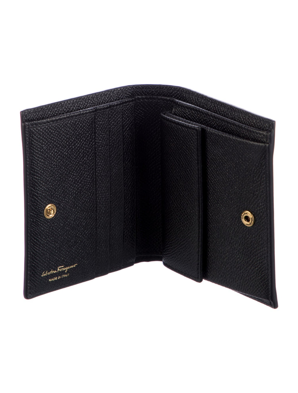 Salvatore Ferragamo Gancini Logo Leather Card Holder