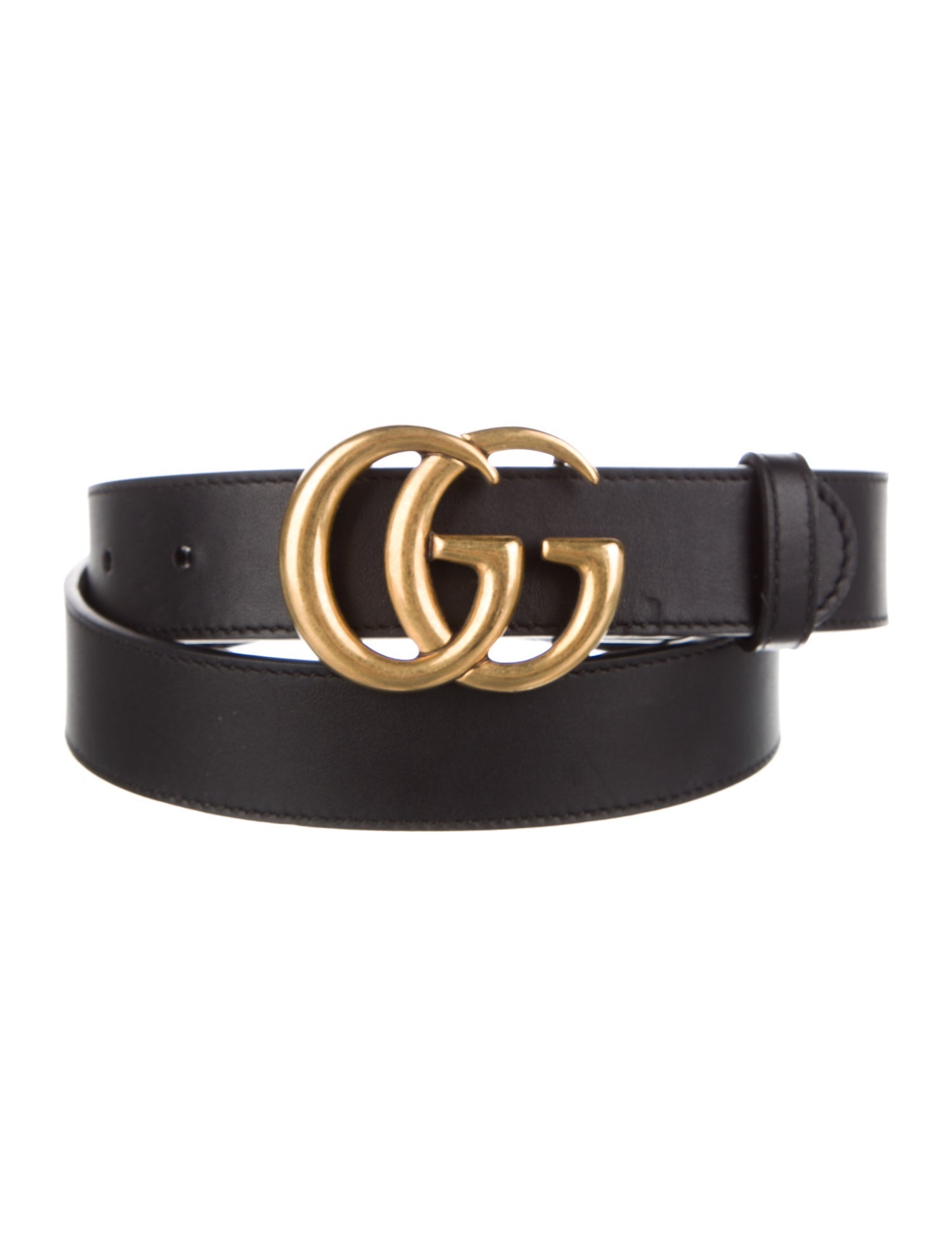 Gucci Double G Logo Leather Belt