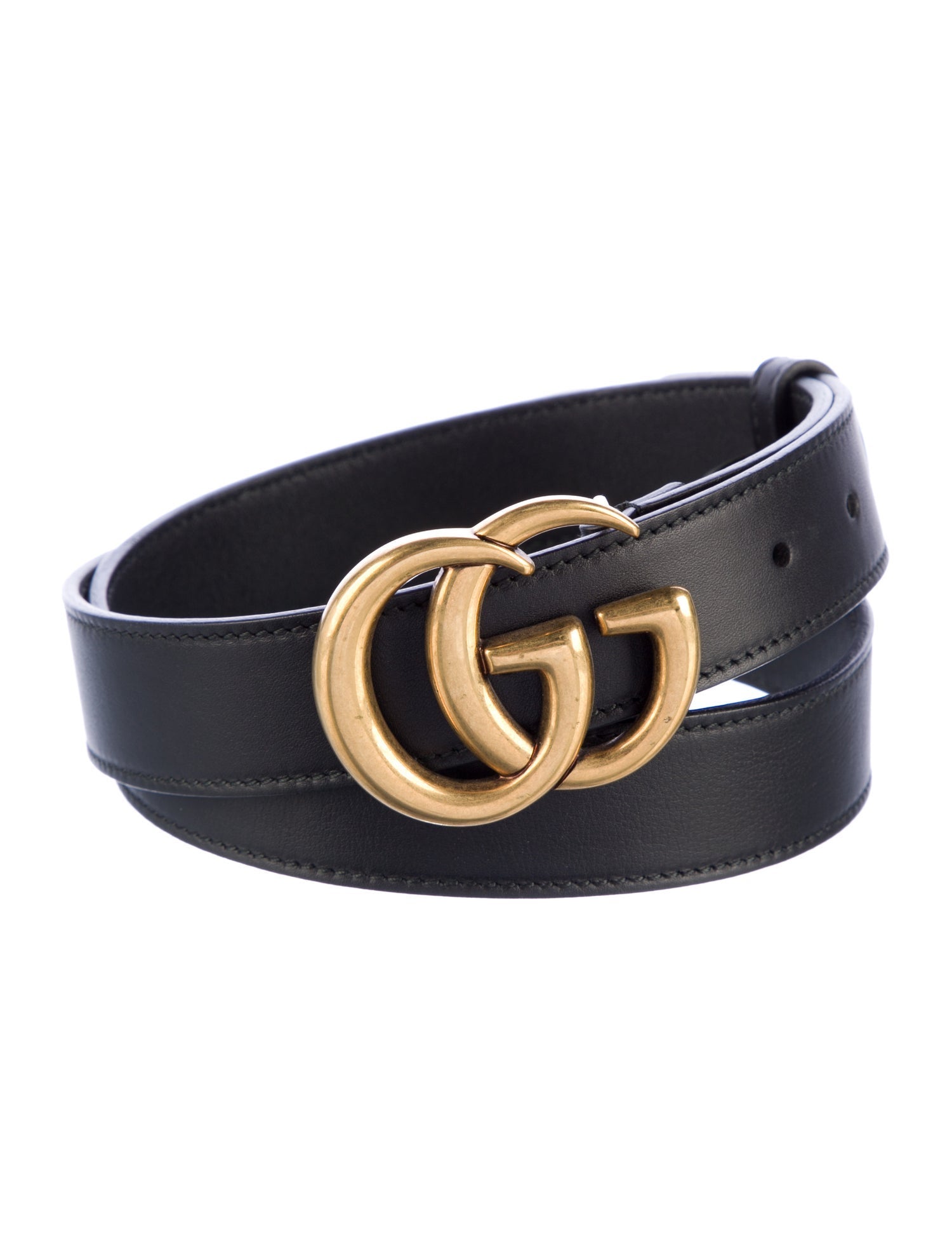Gucci Double G Logo Skinny Belt