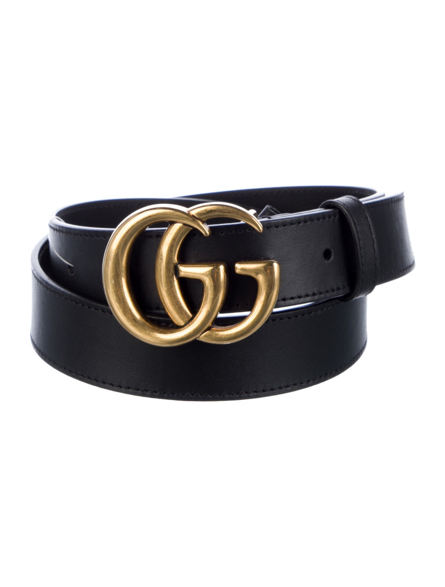 Gucci Double G Logo Skinny Belt M